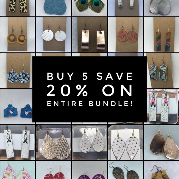 1” cracked White Leather and Tree of Life Charm, earrings.  New handmade. - Picture 6 of 6